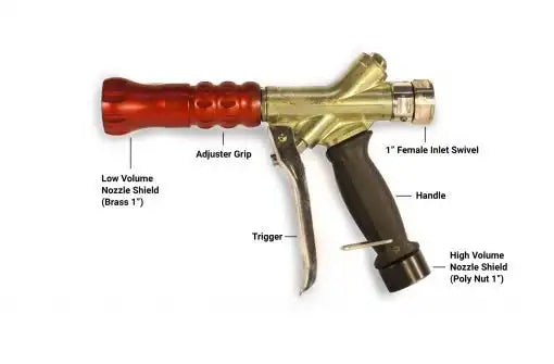 QCFE Fire-fighting nozzle - advanced with 1" inlet & swivel