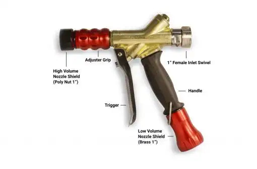 QCFE Fire-fighting nozzle - advanced with 1" inlet & swivel